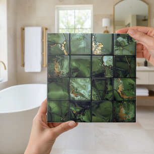 Marble Mix 4x4 Vierkanten Olijfgroen ID1186b Tegeltje