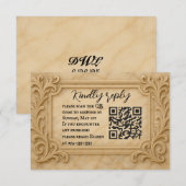 Marble Monarch QR Code Wedding RSVP Card Kaartje (Voorkant / Achterkant)