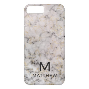 Marble Monogram iPhone 8 Plus / 7 Plus Hoesje