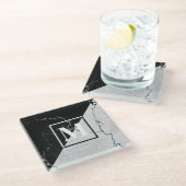 Marble Monogram Glazen Onderzetter (Schuin)