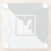 Marble Monogram Glazen Onderzetter (Achterkant)