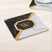 Marble Monogram Vierkante Kartonnen Onderzetter (Schuin)