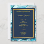 MARBLE NAVY GOLD LAYERED WEDDING INVITATION KAART (Voorkant)