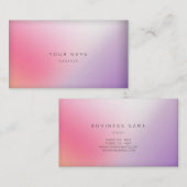 Marble Ombre Paars Pink Minimale Manager Vip Visitekaartje (Voorkant / Achterkant)