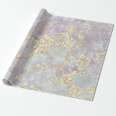 Marble Pastel Gold Blue Strokes Gift Idee Cadeaupapier (Uitgerold)