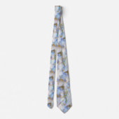 MARBLE PATTERNED BLUE GOLD SWIRL STROPDAS (Achterkant)