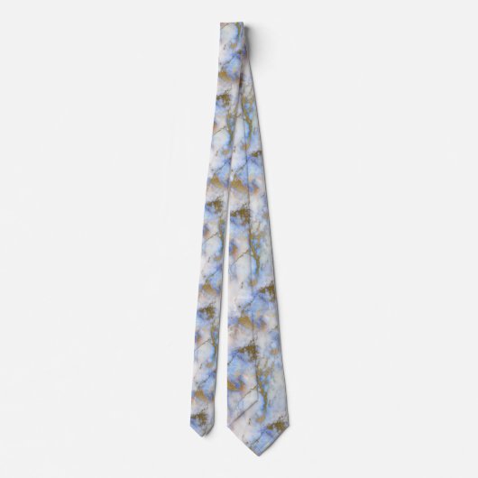 MARBLE PATTERNED BLUE GOLD SWIRL STROPDAS (Achterkant)