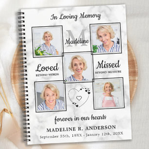 Marble Photo Collage Budget Funeral GuestBook Notitieboek