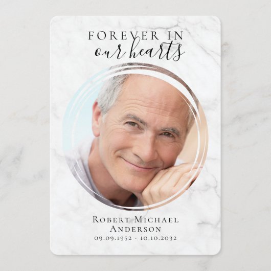 Marble Photo Funeral Programme Programma (Voorkant)