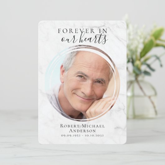 Marble Photo Funeral Programme Programma (Staand voorkant)