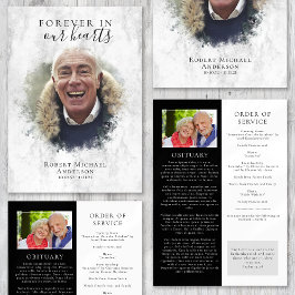Marble Photo Funeral Programme Programma