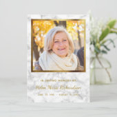Marble Photo Memorial Gold Sympathie Bedankkaart (Staand voorkant)