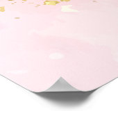 Marble Pink en Gold Floral Funeral Poster (Hoek)