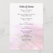Marble Pink en Gold Floral Funeral Programme Programma (Achterkant)