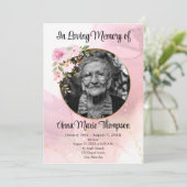 Marble Pink en Gold Floral Funeral Programme Programma (Staand voorkant)