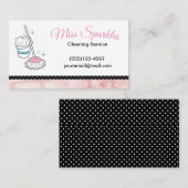 Marble Polka Dot Maid House Cleaning Services Visitekaartje (Voorkant / Achterkant)