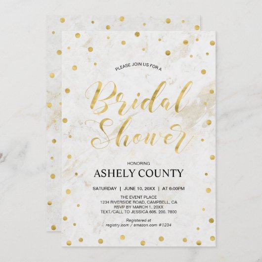 Marble & Polka dot | Modern Script-Vrijgezellenfee Kaart (Voorkant / Achterkant)