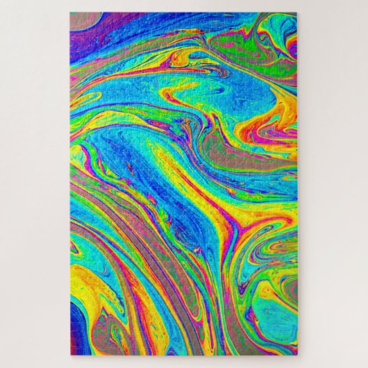 Marble Rainbow Swirls Bright en mooi Legpuzzel (Verticaal)