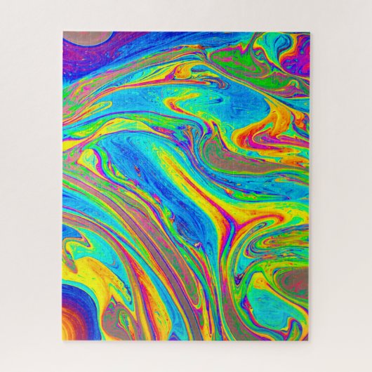 Marble Rainbow Swirls Bright en mooi Legpuzzel (Verticaal)