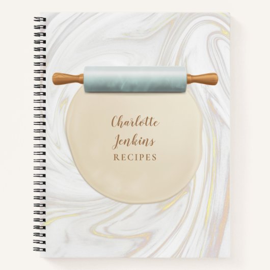 Marble Rolling Pin Swirls Recipe Notitieboek (Voorkant)