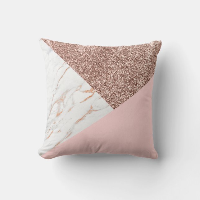 Marble Roos Glitter Kussen (Voorkant)