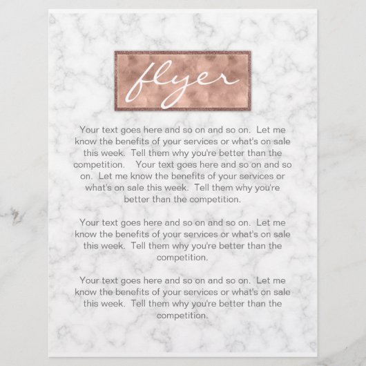 Marble Roos Gold Box Elegant Flyer (Voorkant)