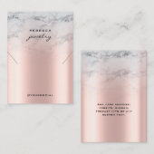 Marble Roos Gold Earning Ketting Display Card Visitekaartje (Voorkant / Achterkant)