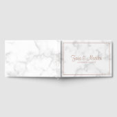 Marble Roos Gold Script Modern Weddenschap Gastenboek (Volledig)