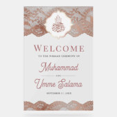 Marble Rose Gold Lace Muslim Wedding Welcome (Recto)