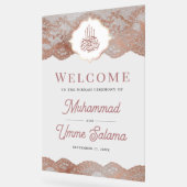 Marble Rose Gold Lace Muslim Wedding Welcome (Angle)