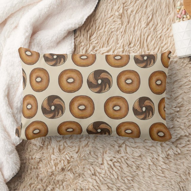 Marble Rye Cinnamon Raisin Plain Bagel Breakfast Kussen (Deken)