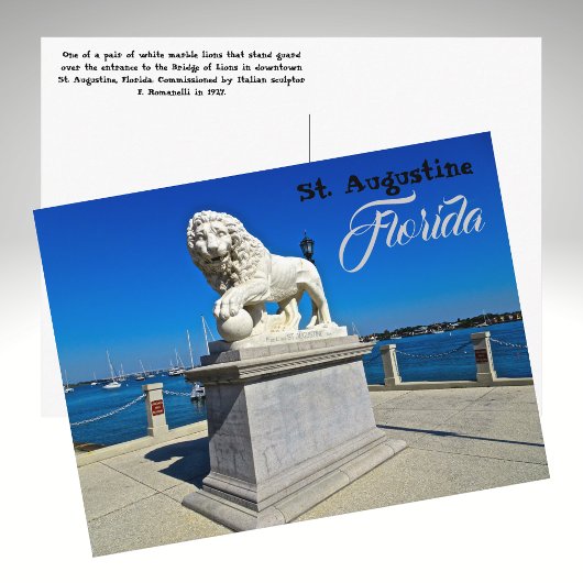Marble Sculpture in Bridge of Lions St. Augustine Briefkaart