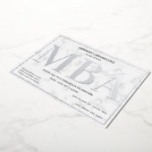 Marble Silver MBA Afstuderen Folie Uitnodiging (Gedraaid)