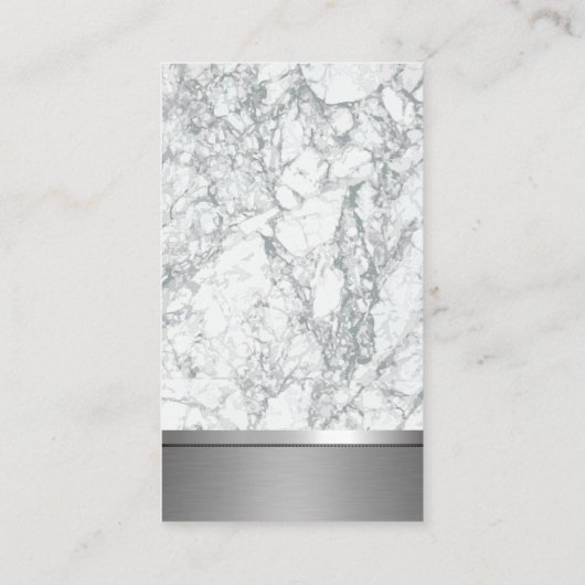 Marble Silver Metallic Trim | Monogram Lux Visitekaartje (Achterkant)