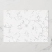 Marble Silver White PhD Afstuderen Folie Uitnodiging (Achterkant)