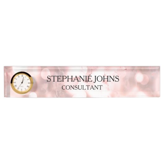 Marble Sparging Roos Gold Bokeh Pattern Name 2020 Naambordje (Voorkant)