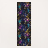 Marble Splashed Paint Gold Pink Blue Green Paars Yogamat (Voorkant)