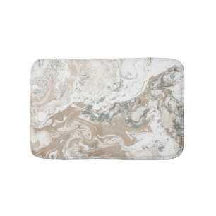 Marble Stone Abstract Creamy Beige Ivory Grey Badmat