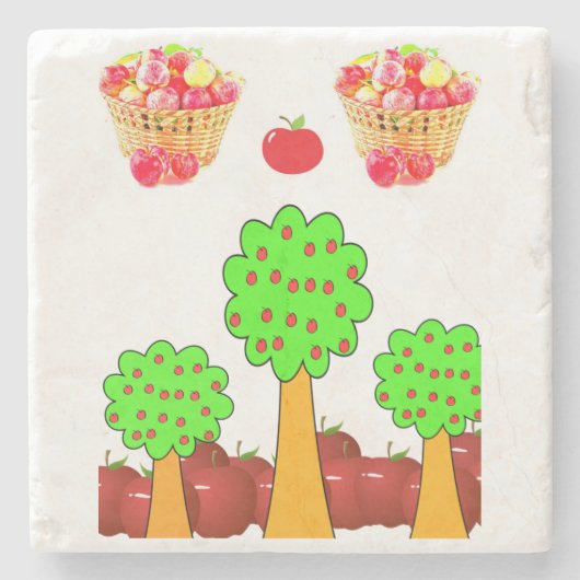Marble Stone Onderzetter Apple (Voorkant)
