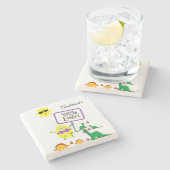 Marble Stone Onderzetter Easter Dinosaur (Zijkant)