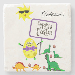 Marble Stone Onderzetter Easter Dinosaur