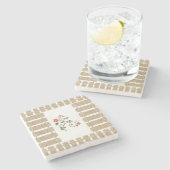 Marble Stone Onderzetter Floral (Zijkant)