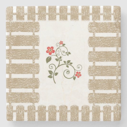 Marble Stone Onderzetter Floral (Voorkant)