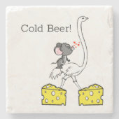 Marble Stone Onderzetter Mouse Ostrich CheeseCold  (Voorkant)