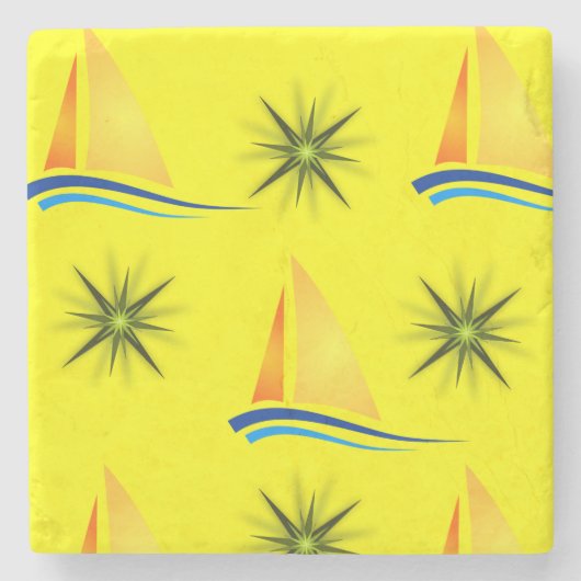 Marble Stone Onderzetter Sailing (Voorkant)