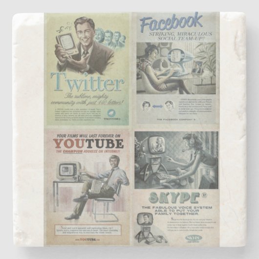 Marble Stone Onderzetter Social Media (Voorkant)