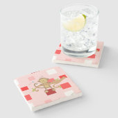 Marble Stone Onderzetter Valentijnsdag Monkey (Zijkant)