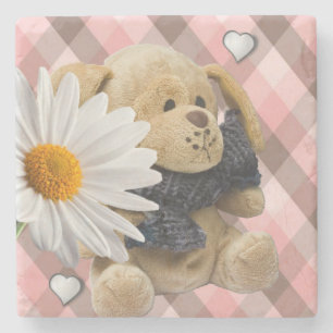 Marble Stone Onderzetter Valentijnsdag Teddy Bear