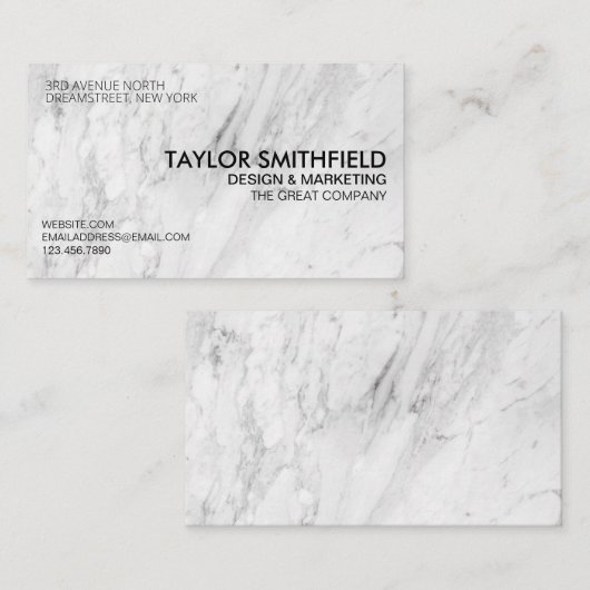 Marble Stone Trendy Minimal Professional Visitekaartje (Voorkant / Achterkant)