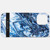 Marble Swirl Navy Blue , gepersonaliseerd Case-Mate iPhone Case (Achterkant (horizontaal))